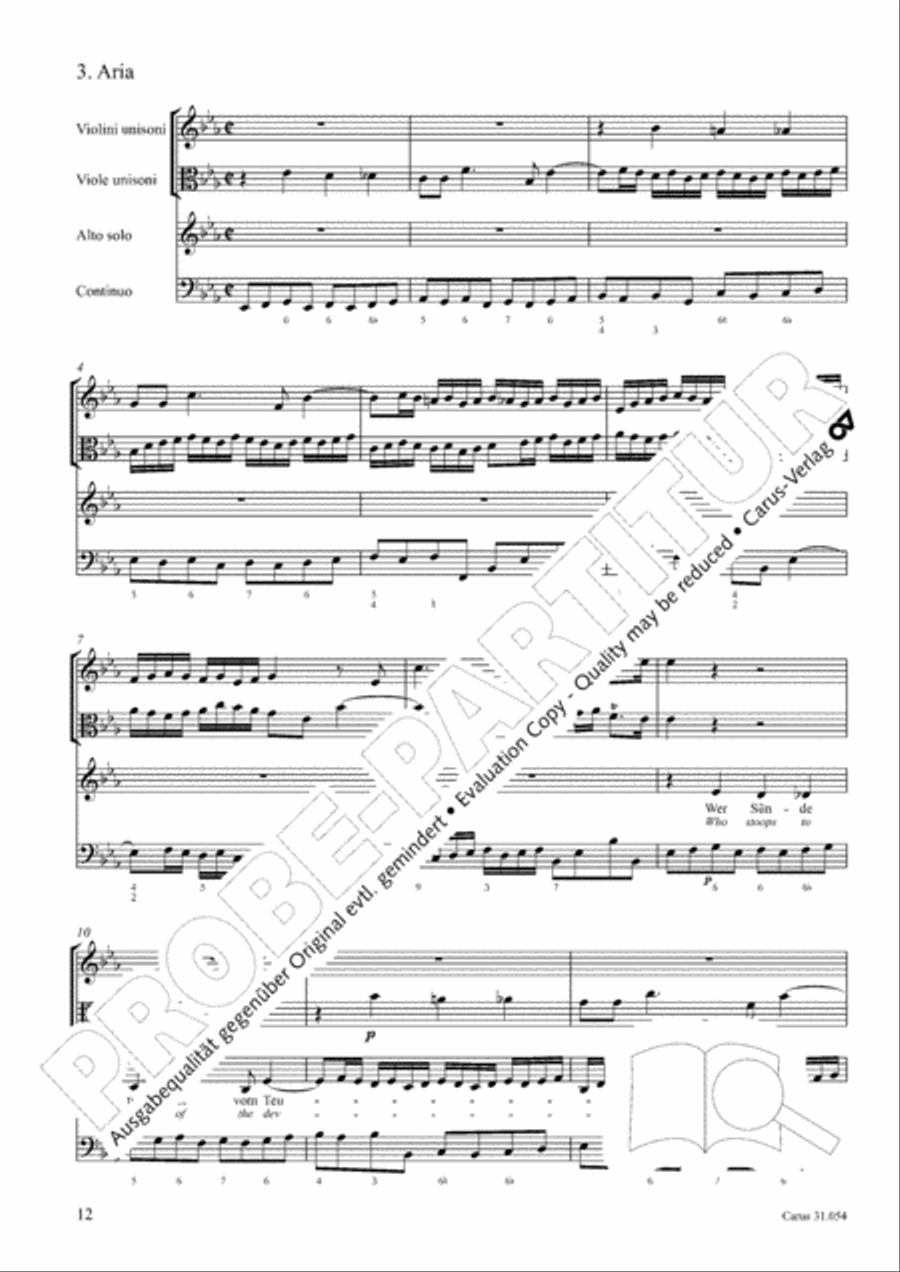 Stand firm against the lure of sinning (Widerstehe doch der Sunde) Alto Voice scores gallery preview page 13