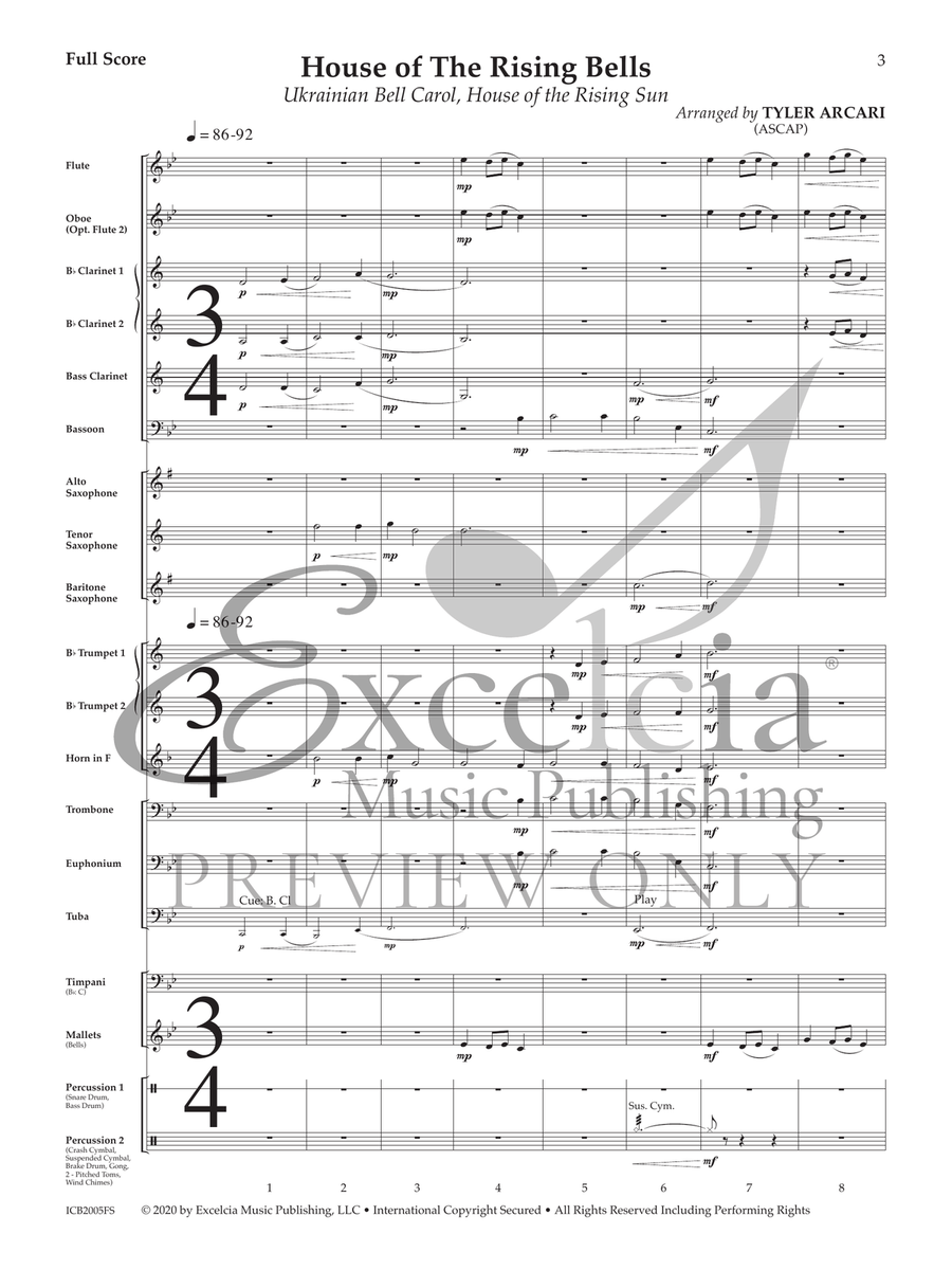 House of the Rising Bells Concert Band scores gallery preview page 3