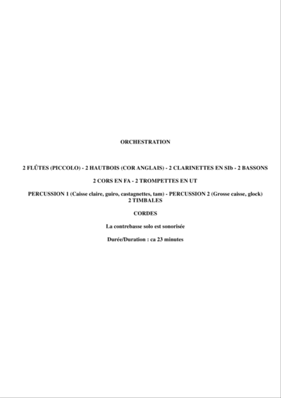 Thierry Pélicant: Concerto for contrabass and orchestra, score only Full Orchestra scores gallery preview page 4