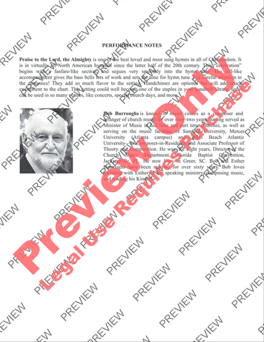 Celebration on Praise to the Lord Handbell Choir scores gallery preview page 2