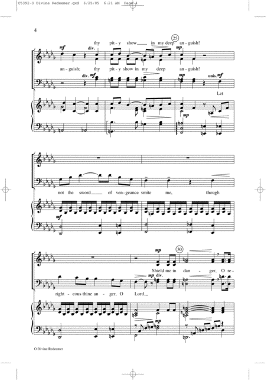 O Divine Redeemer 4-Part scores gallery preview page 4