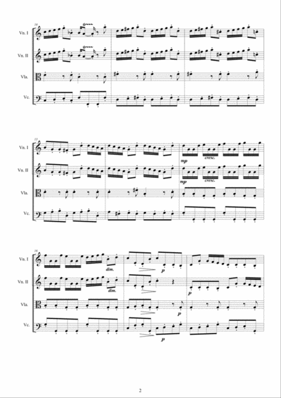Vivaldi - Concerto in C major RV 113 for String Quartet String Quartet scores gallery preview page 2