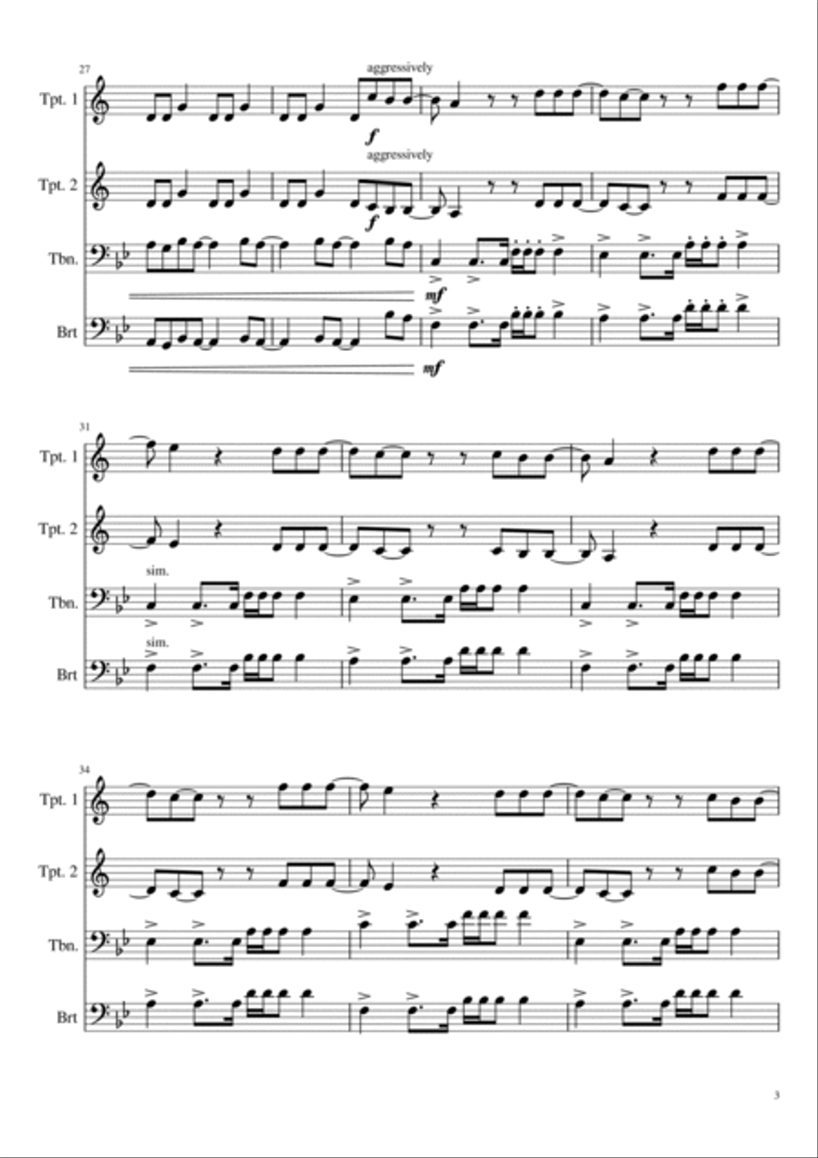 Smells Like Teen Spirit Brass Ensemble scores gallery preview page 3