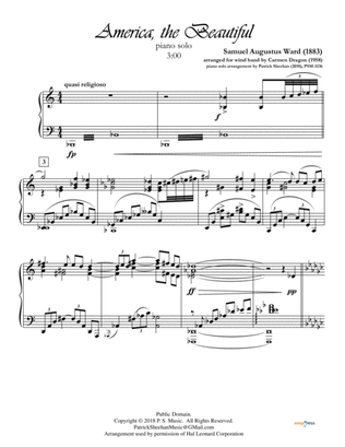 America, the Beautiful (arr. C. Dragon) for solo piano