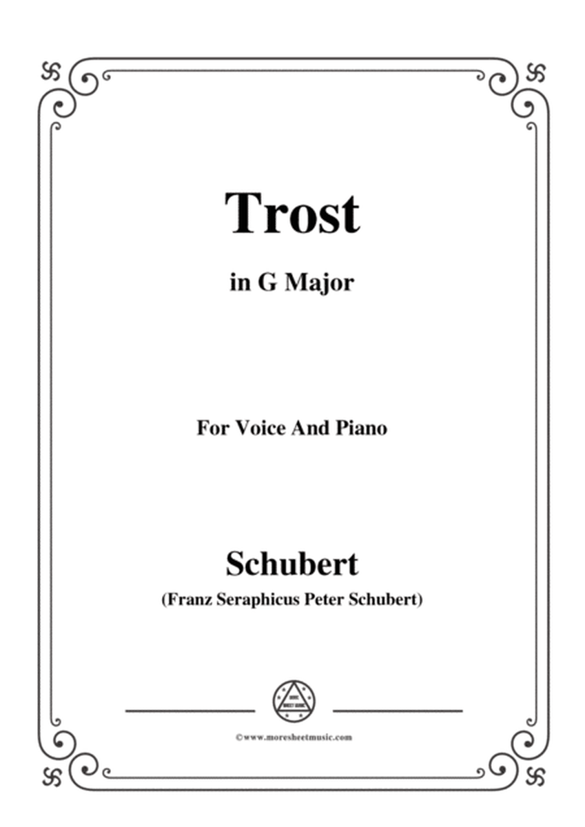 Schubert-Trost,in G Major,for Voice&Piano image number null