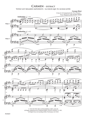 "La Fleur" from "Carmen", arr. for 2 pianos