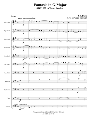 Fantasia in G-Major - BWV 572 - Choral Section