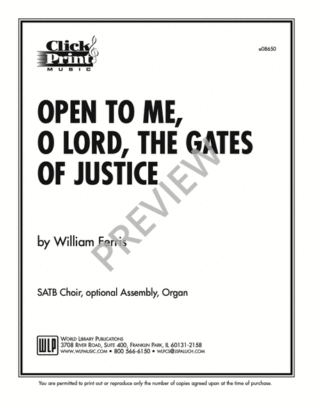 Open to Me O Lord the Gates of Justice