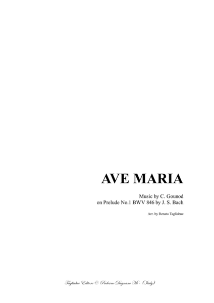 AVE MARIA - Bach-Gounod - For Mezzo-Soprano and Alto (or any duo instr. in C) and Piano - in E image number null