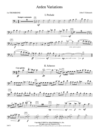 Arden Variations: 1st Trombone