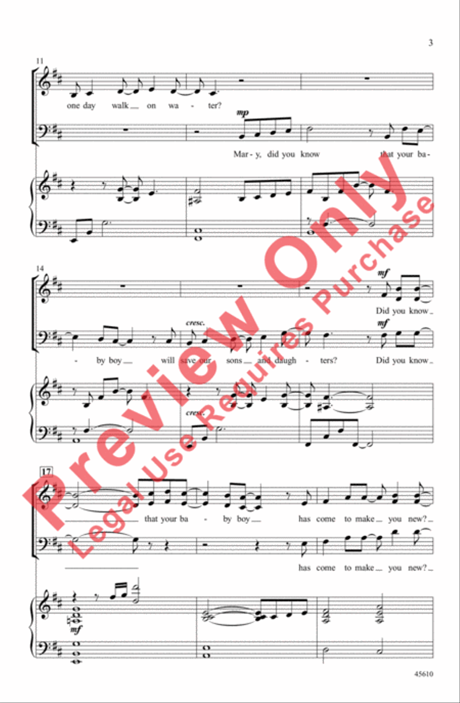 Mary, Did You Know? 3-Part scores gallery preview page 3