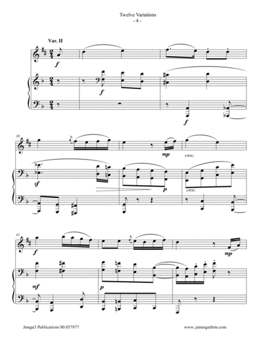 Beethoven: 12 Variations Op. 66 for Baritone Sax & Piano image number null