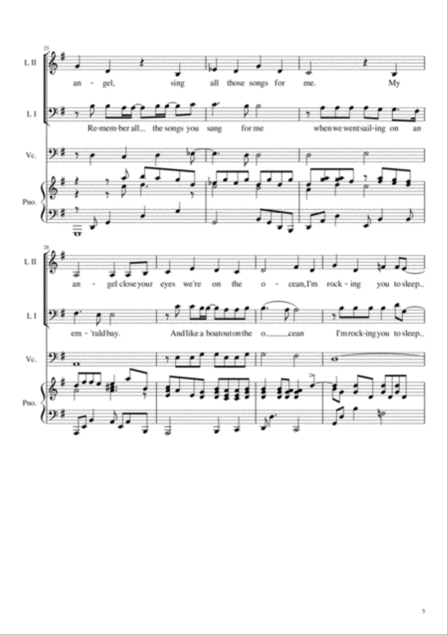 Lullabye (Goodnight, My Angel) SSA scores gallery preview page 6