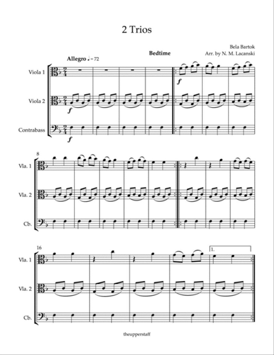 2 Trios Bedtime Menuetto String Trio scores gallery preview page 2