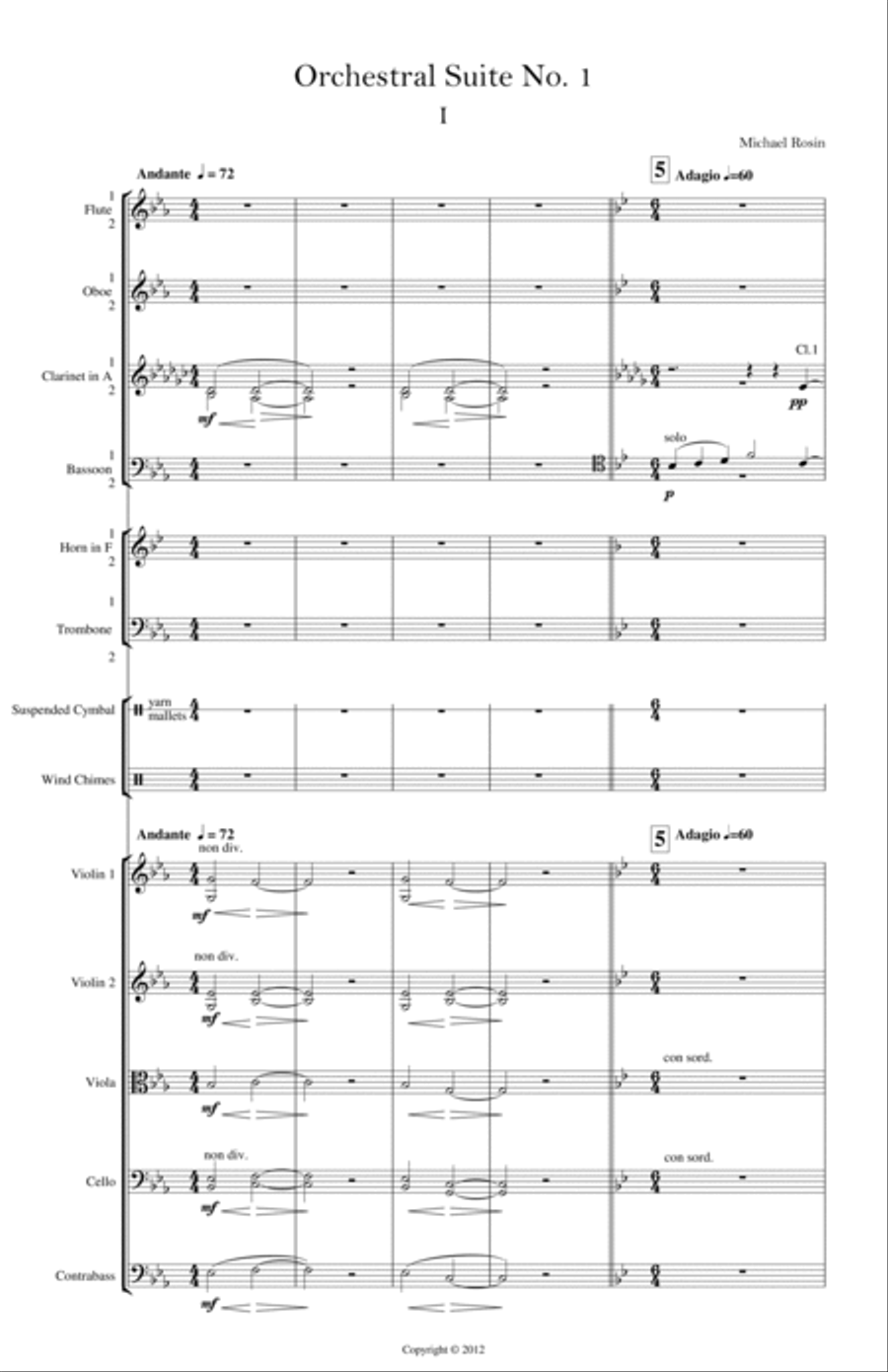 Orchestral Suite No.1 - Mvt. I Chamber Orchestra scores gallery preview page 3