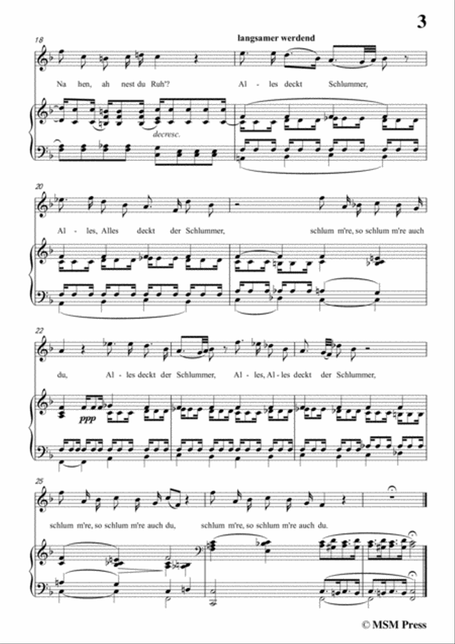 Schubert-Bertha's Lied in der Nacht(Bertha's Night Song),D.653,in F Major,for Voice&Piano Voice scores gallery preview page 5