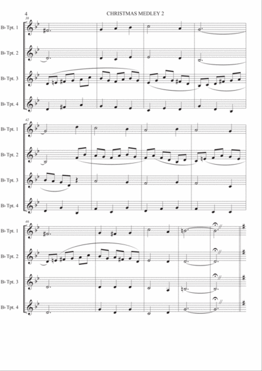 A Christmas Medley 2 - Trumpet Quartet Brass Ensemble scores gallery preview page 4