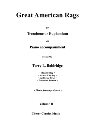 Book cover for Great American Rags for Trombone or Euphonium & Piano, Volume 2