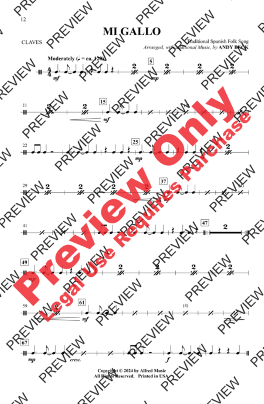 Mi Gallo 2-Part scores gallery preview page 12