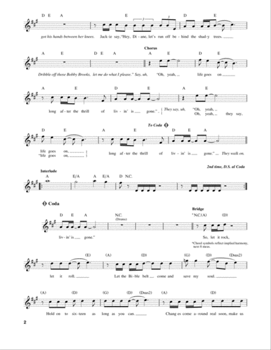 Jack And Diane Acoustic Guitar scores gallery preview page 2
