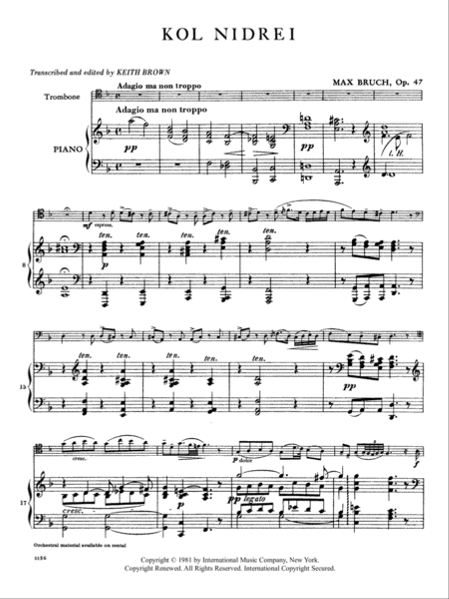 Kol Nidrei, Opus 47 Kol Nidrei, Opus 47 Piano Accompaniment scores gallery preview page 2
