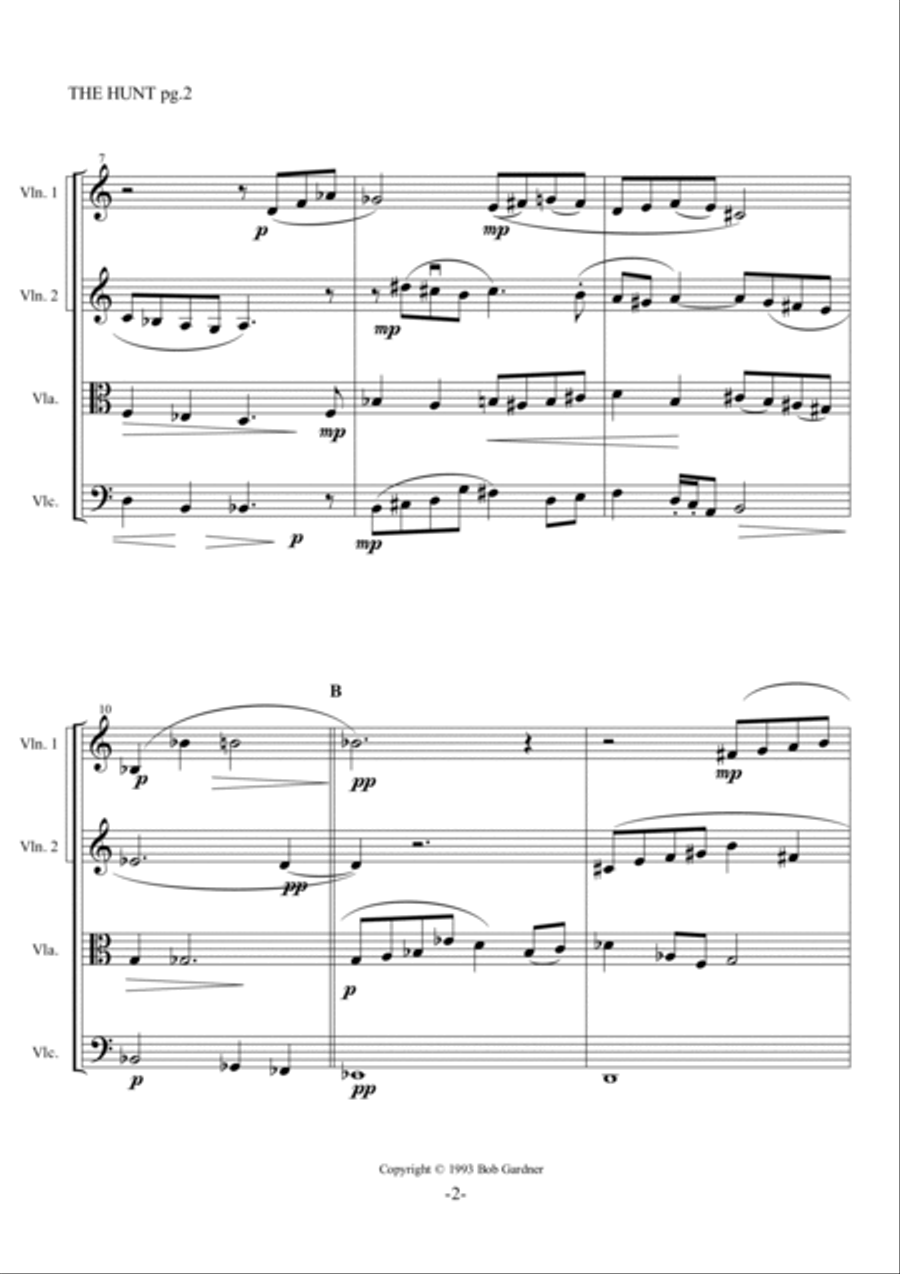 The Hunt The Hunt String Quartet scores gallery preview page 2
