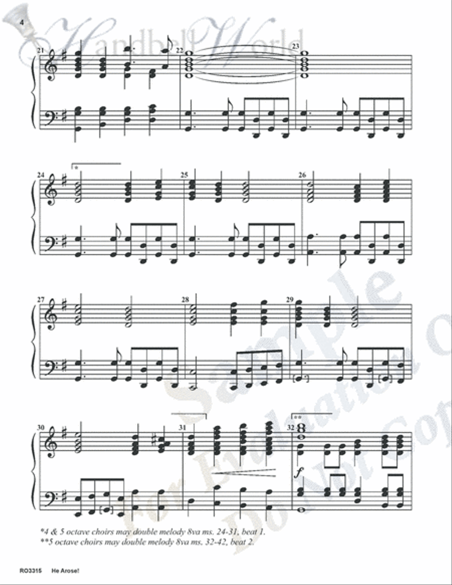 He Arose 5-Octaves scores gallery preview page 4