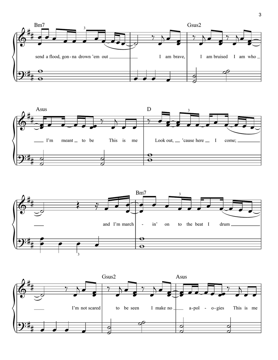 This Is Me (from The Greatest Showman) Easy Piano scores gallery preview page 3