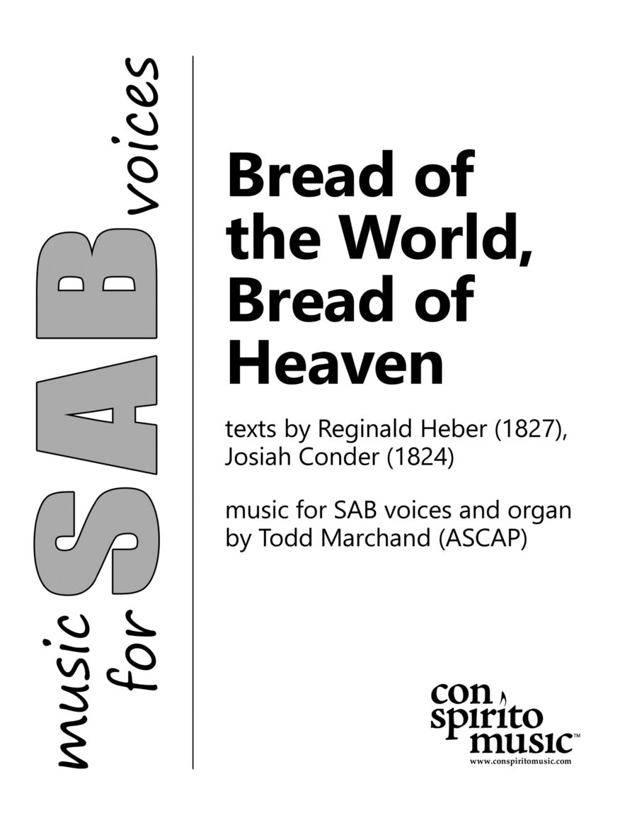 Bread of the World, Bread of Heaven — SAB voices, organ 3-Part scores gallery preview page 1
