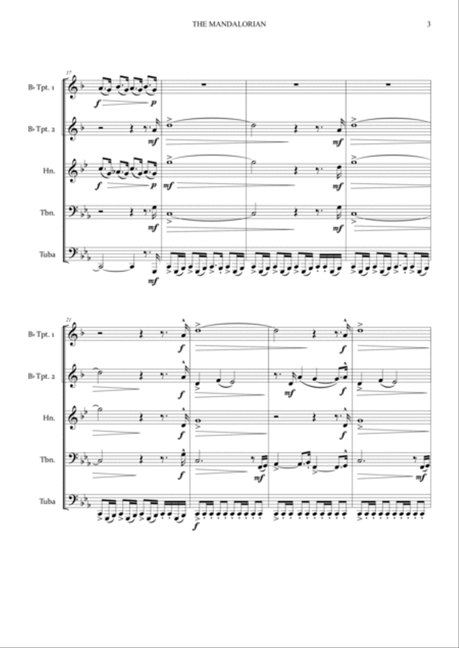 The Mandalorian Brass Ensemble scores gallery preview page 5