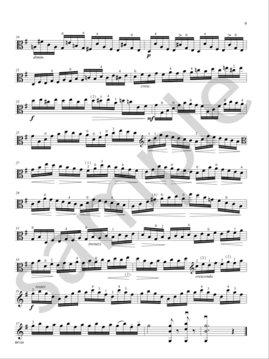 Selected Etudes for Viola Viola Solo scores gallery preview page 11