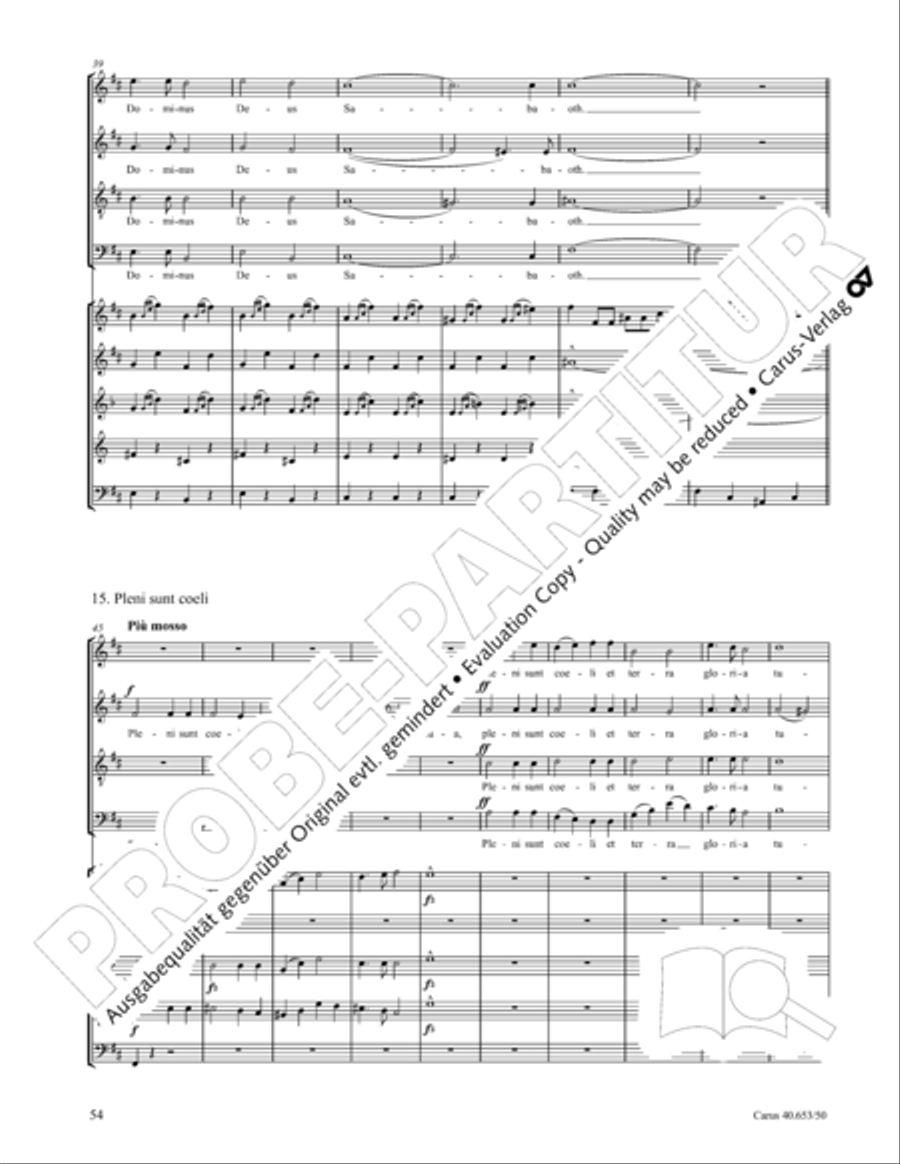 Mass in D Major (Missa in D) 4-Part scores gallery preview page 55