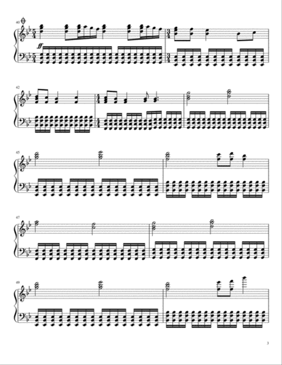Never Give Up Piano Solo scores gallery preview page 3