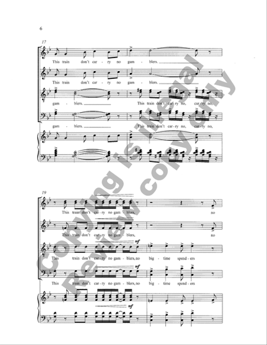 Gospel Songs: This Train (Piano/Choral Score) 4-Part scores gallery preview page 11