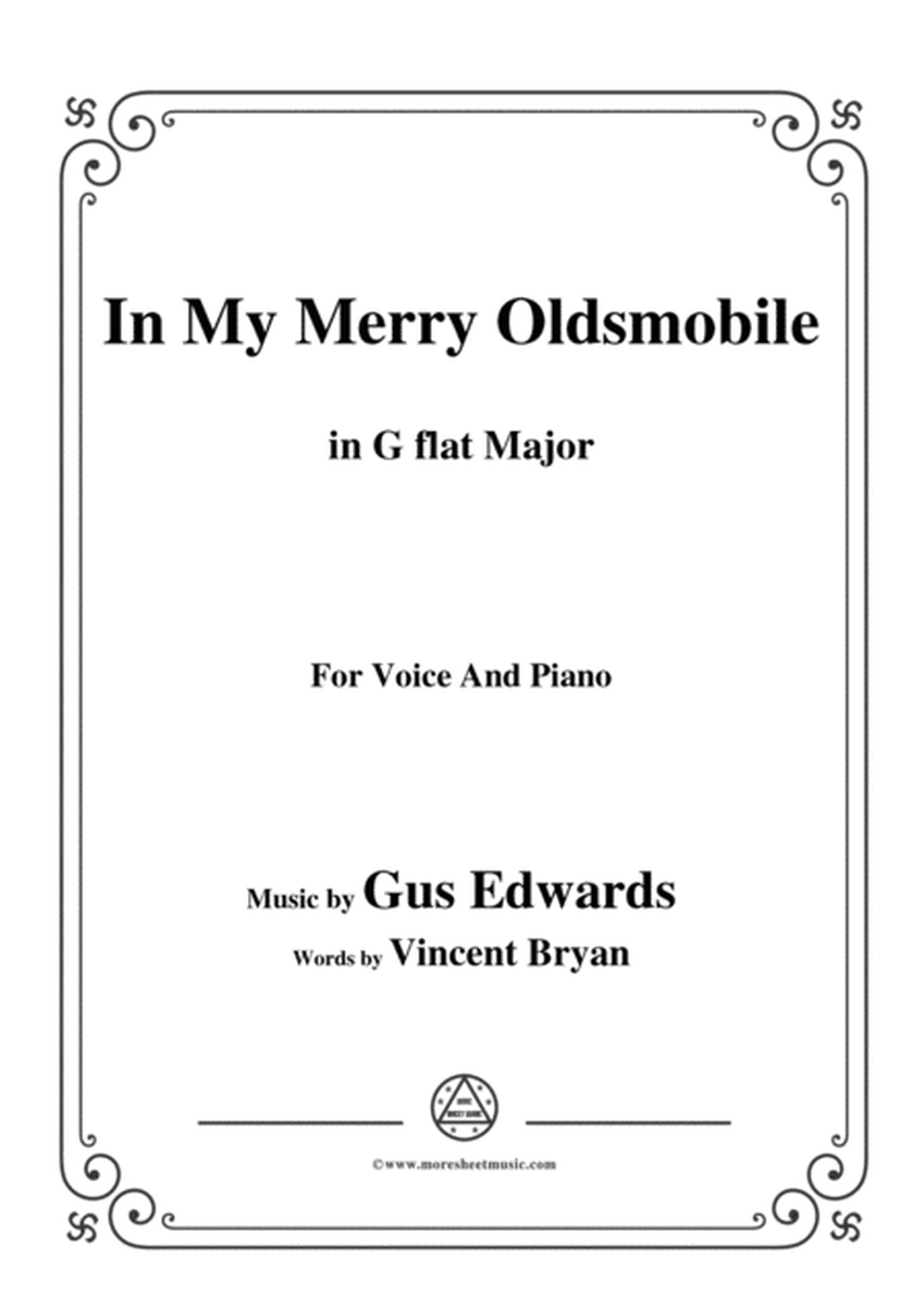 Gus Edwards-In My Merry Oldsmobile,in G flat Major,for Voice and Piano image number null