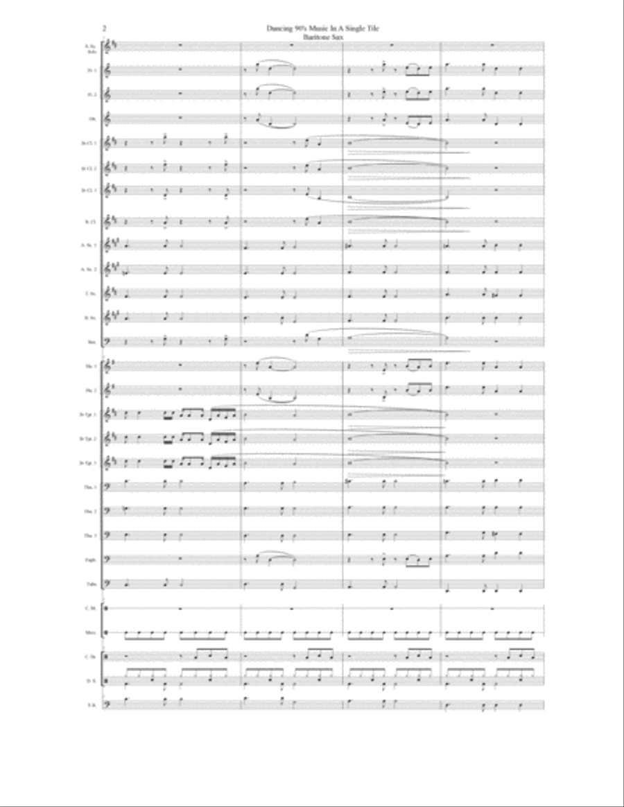 Dancing 90’s Music In A Single Tile Concert Band scores gallery preview page 3