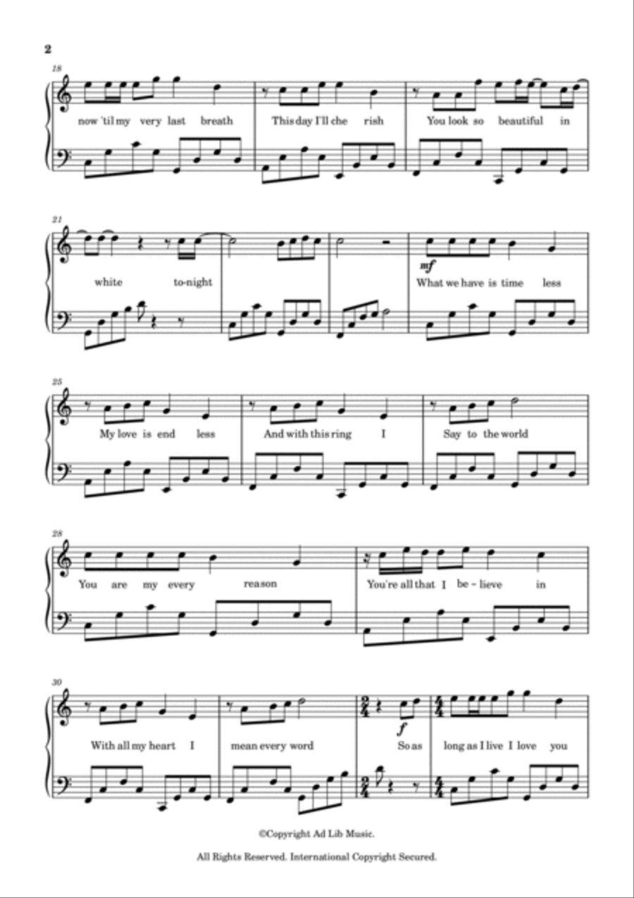 Beautiful In White Violin Solo scores gallery preview page 4