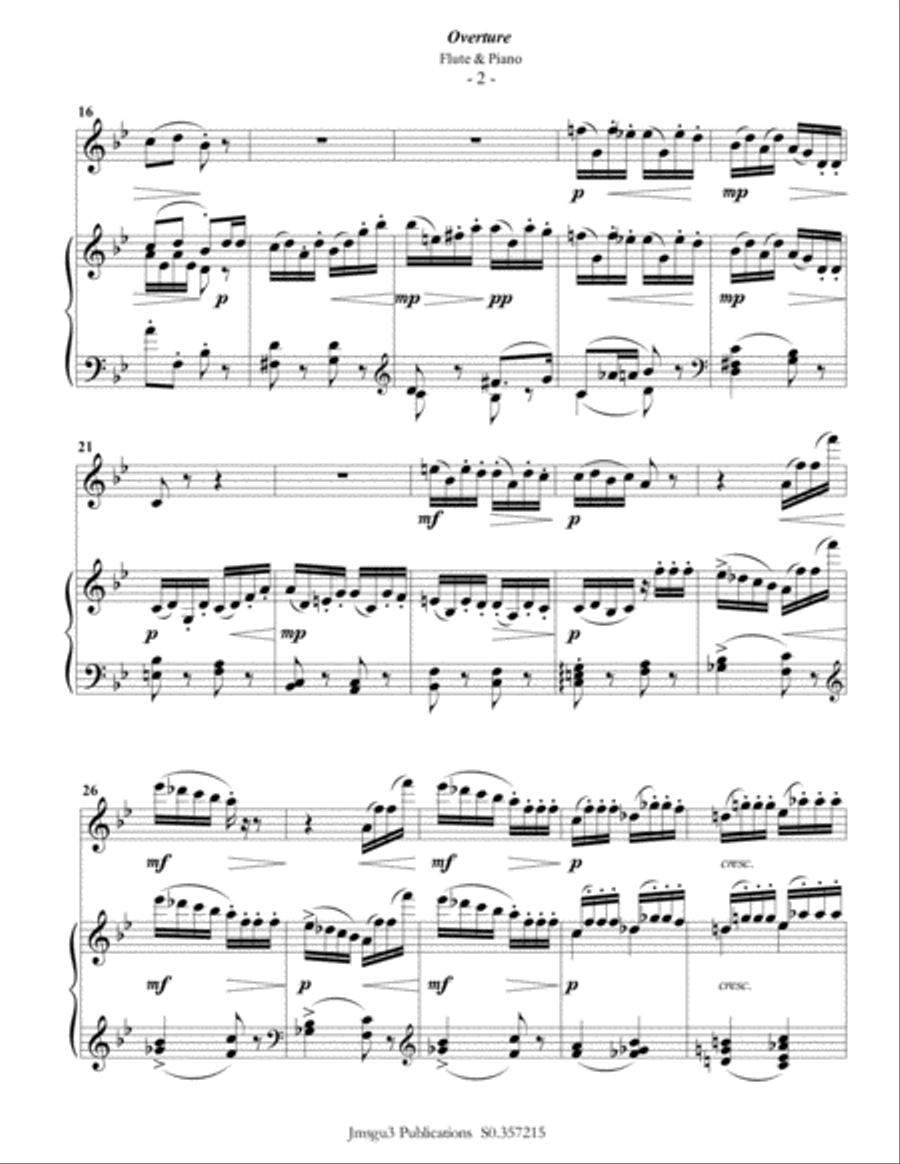 Tchaikovsky: Overture from Nutcracker Suite for Flute & Piano Flute Solo scores gallery preview page 3