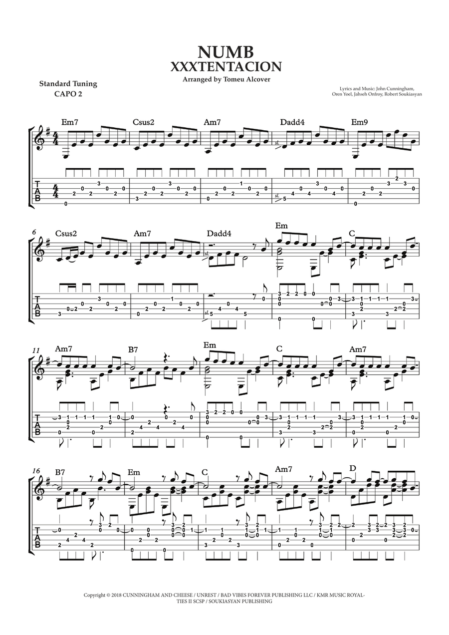 Numb Guitar Solo scores gallery preview page 2