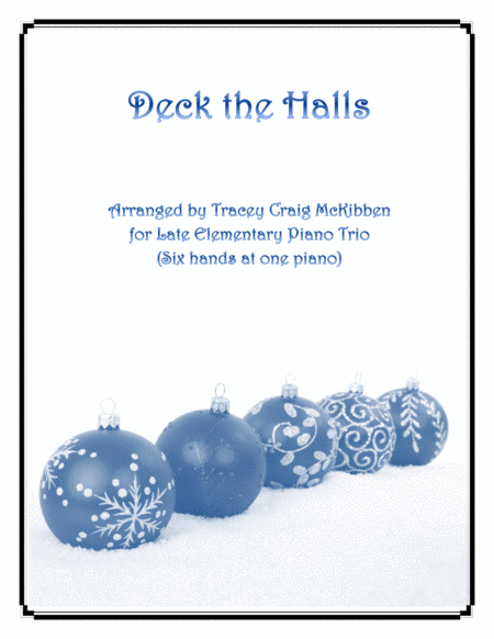 Deck The Halls (Easy Piano Trio - 1 Piano, 6 Hands) image number null