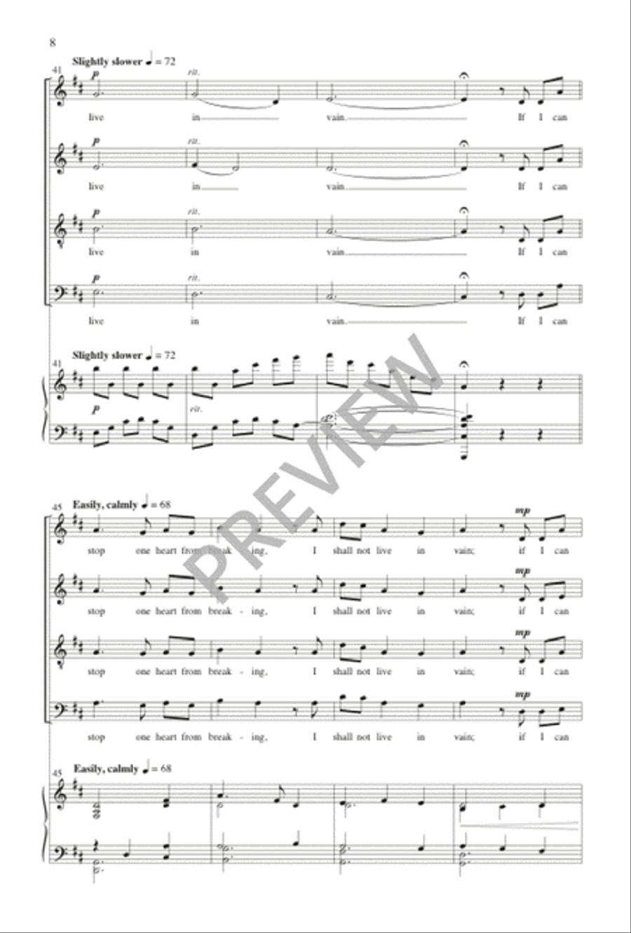 I Shall Not Live in Vain 4-Part scores gallery preview page 9