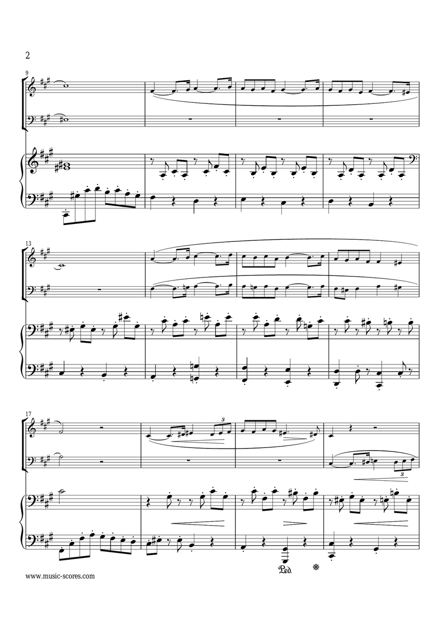 Faure Op.50 Pavane - Violin, Cello and Piano Piano Trio scores gallery preview page 2