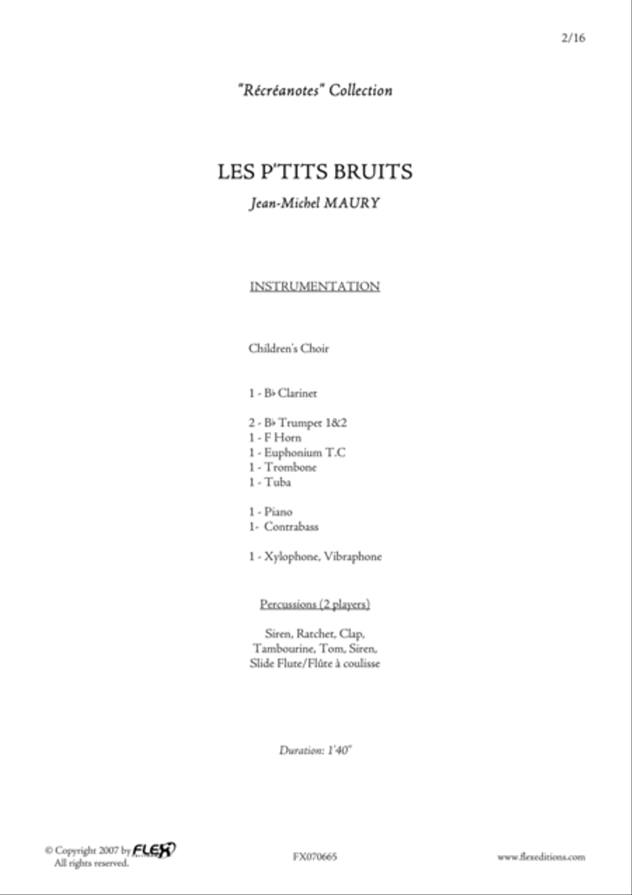 Les P'Tits Bruits Children's Choir scores gallery preview page 2