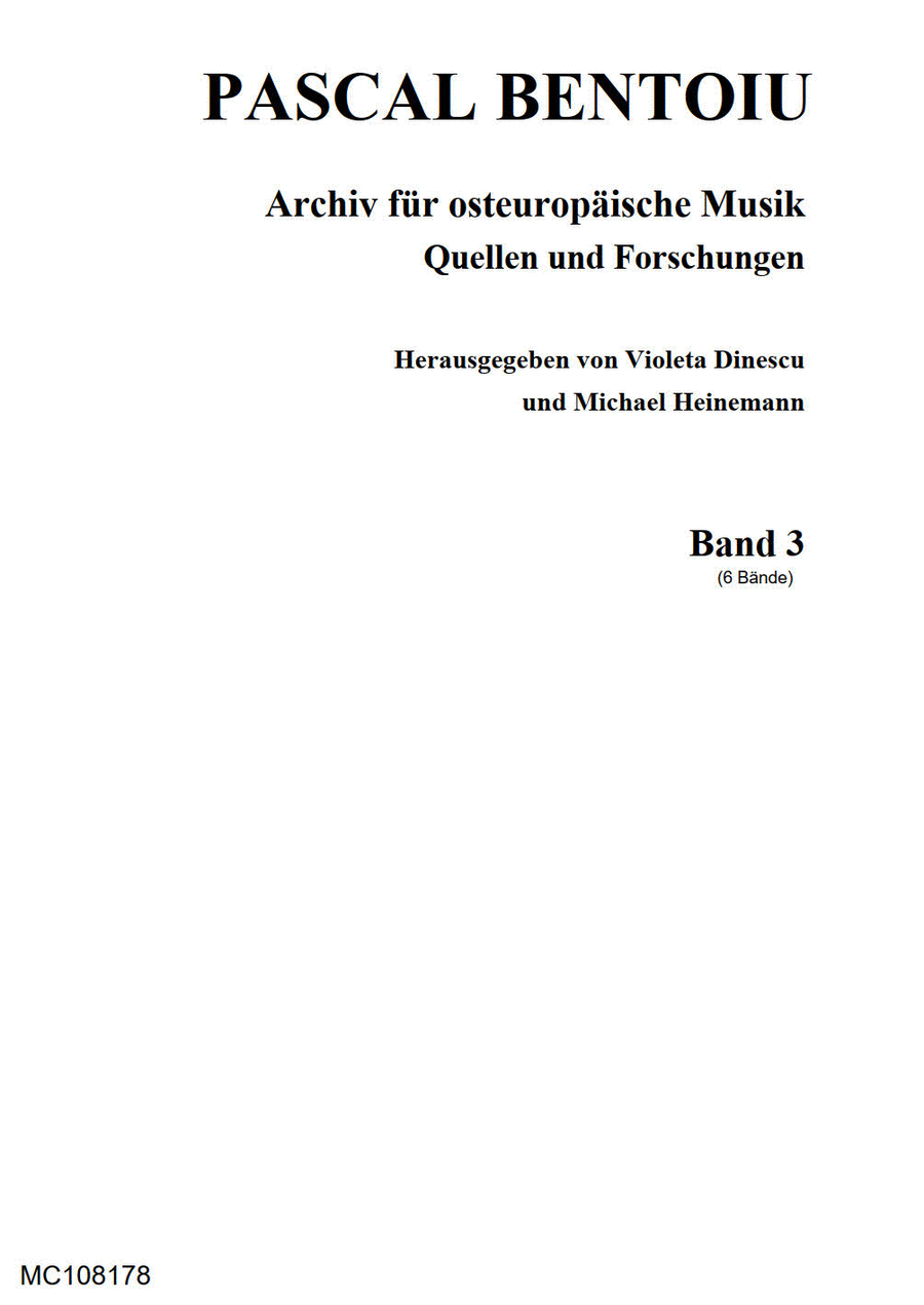 Pascal Bentoiu Archiv für osteuropäische Musik ; 3 Score scores gallery preview page 1