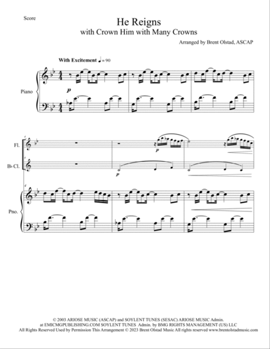 He Reigns Woodwind Duet scores gallery preview page 2
