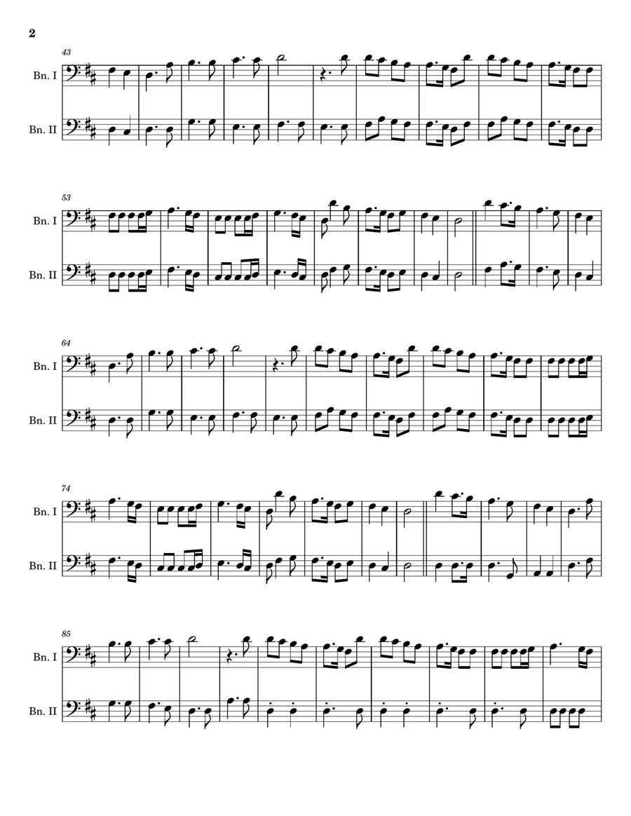 Joy to the World - Arranged for Bassoon Duet. Woodwind Duet scores gallery preview page 2