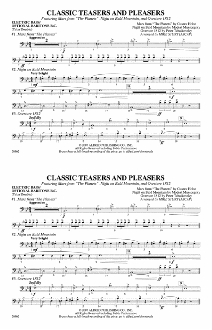 Classic Teasers and Pleasers: Electric Bass Marching Band scores gallery preview page 1
