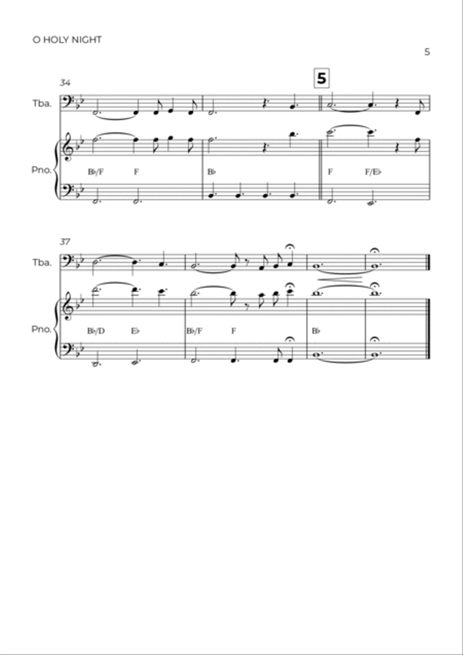 O Holy Night Easy Piano scores gallery preview page 5