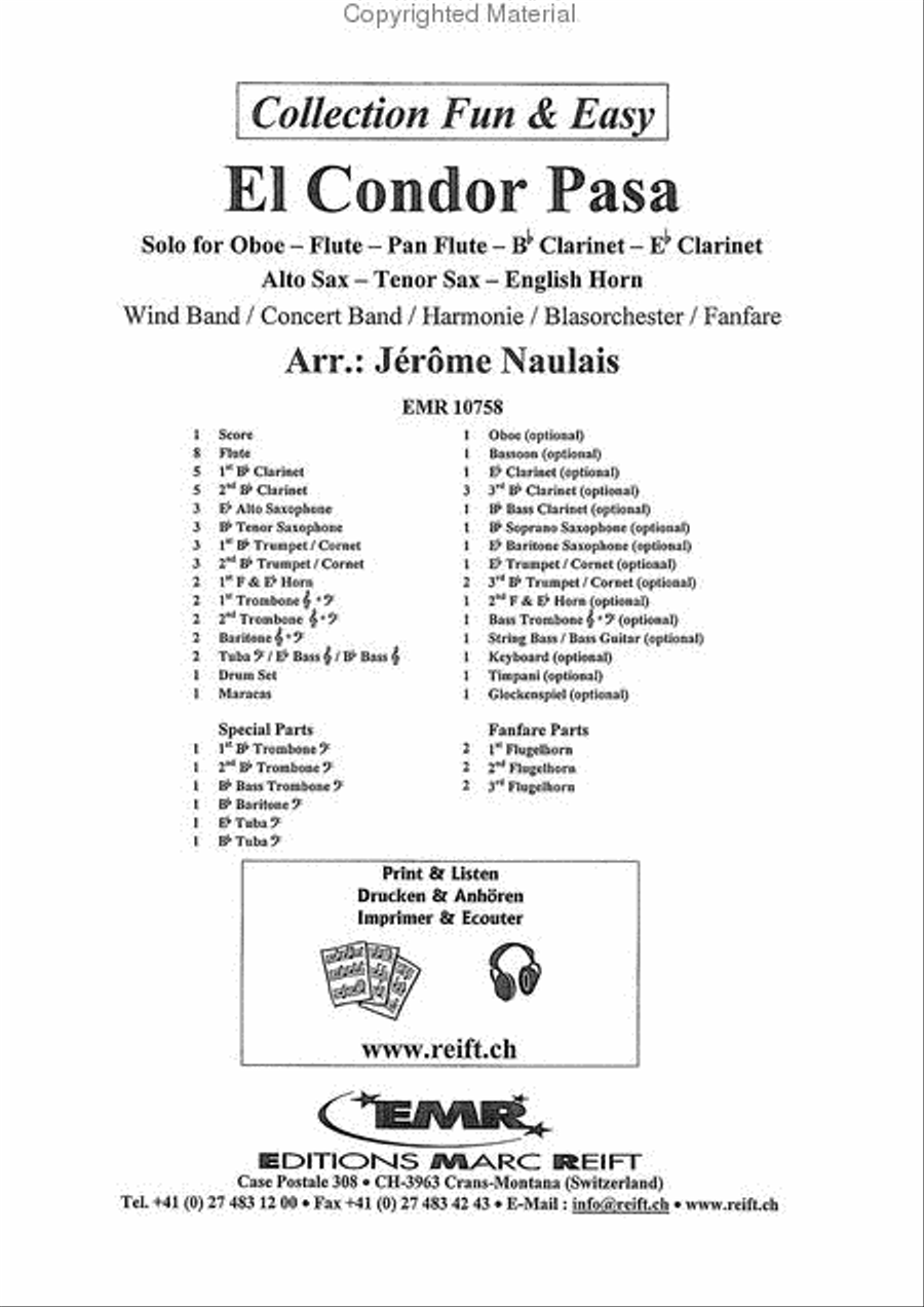 El Condor Pasa Concert Band scores gallery preview page 2