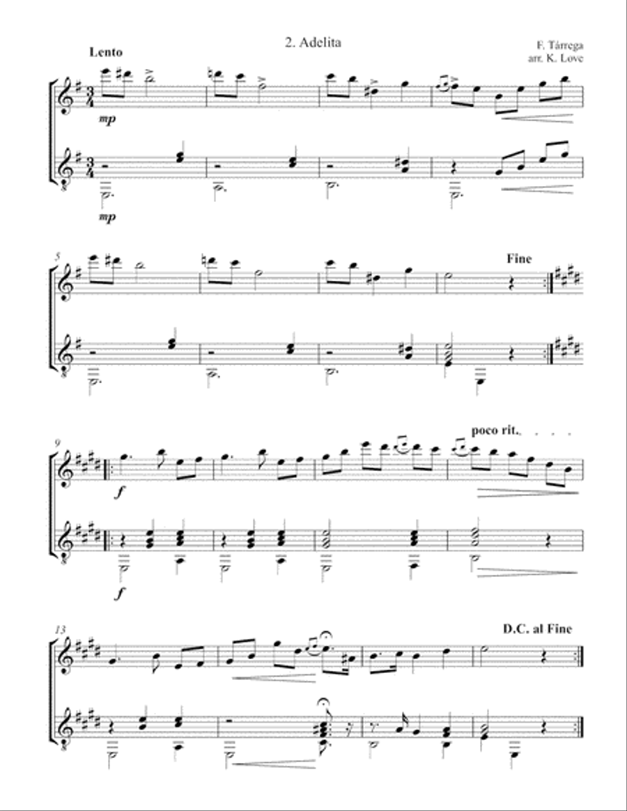 T. for Two (Flute and Guitar) - Score and Parts Flute scores gallery preview page 2